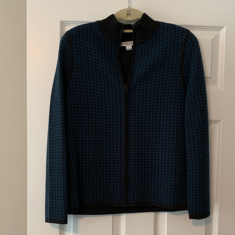 Pendleton Charcoal & Blue Knit Sweater